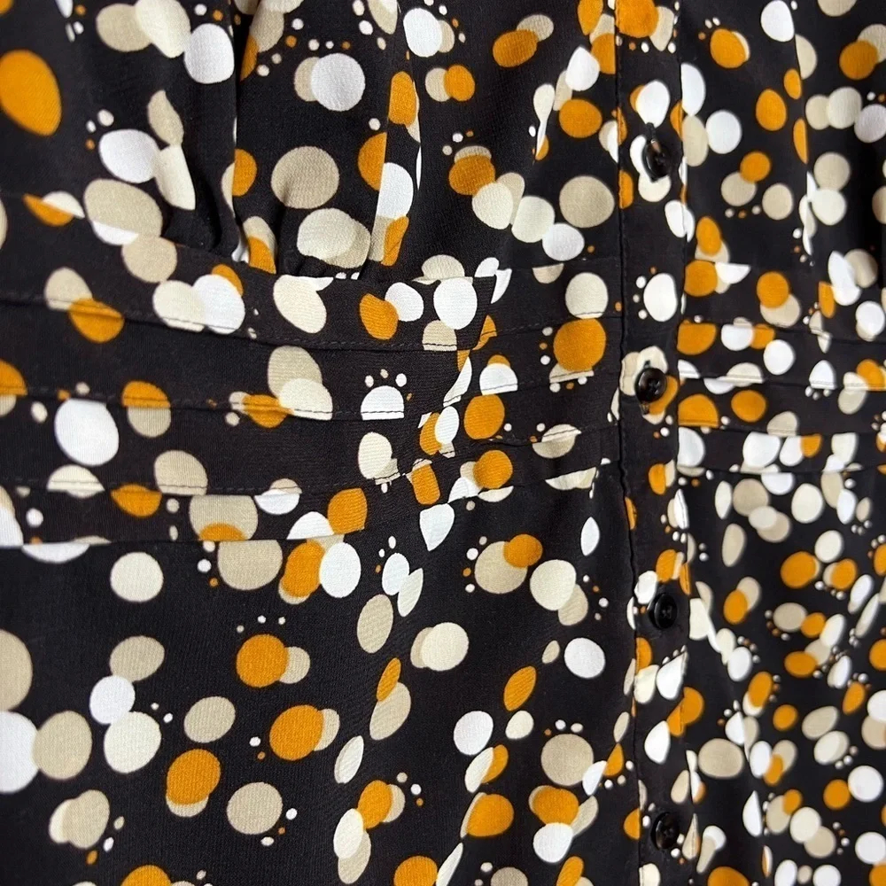 394. Croft and barrow womenās stretch blouse with tie STUNNING autumn colors - Picture 2 of 12